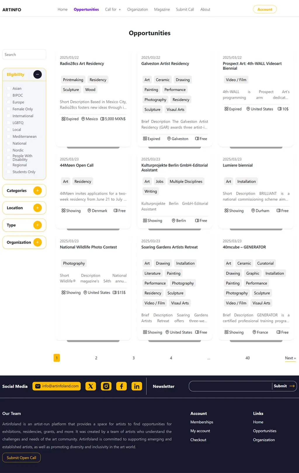 طراحی سایت فروش اشتراک آرت اینفو